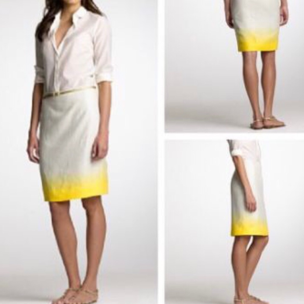 JCREW  Linen Ombre Pencil Skirt